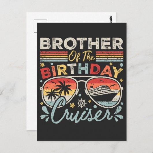 Carte Postale Frère du frère de la croisière d'anniversaire Vaca (Devant / Derrière)