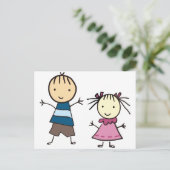 Carte Postale Frère Et Soeur (Debout devant)