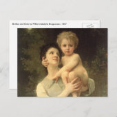 Carte Postale Frère et soeur par William Adolphe Bouguereau (Devant / Derrière)