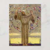 Carte Postale "Frère Martin et les oiseaux" par John Bauer (Devant)