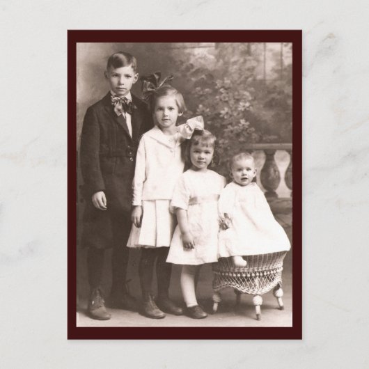 Carte Postale Frère vintage & Soeurs (Devant)