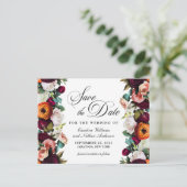 Carte Postale Fresh Fall Romantic Floral Wedding Enregistrer la  (Debout devant)