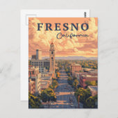 Carte Postale Fresno California Urban Landcape (Devant / Derrière)