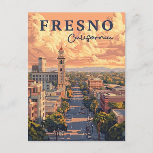Carte Postale Fresno California Urban Landcape (Devant)
