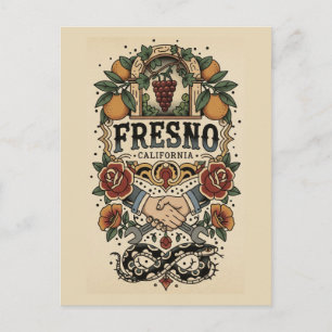 Carte Postale Fresno Vallée centrale de Californie