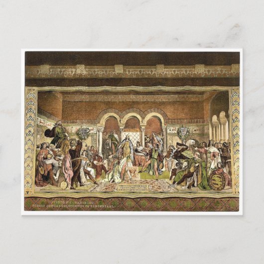 Carte Postale Fresque du concours des chanteurs dans le Sangersa (Devant)