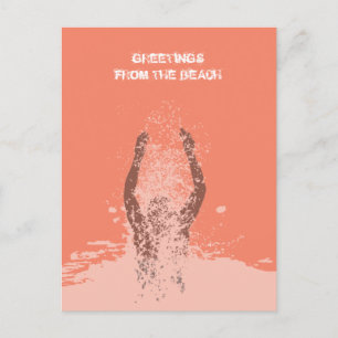 Carte Postale Fresque Monochrome Grunge Man Water Sprinkle Qr Co