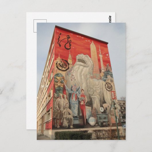 Carte Postale Fresque Shanghaï - Mur peint - Lyon (Devant / Derrière)