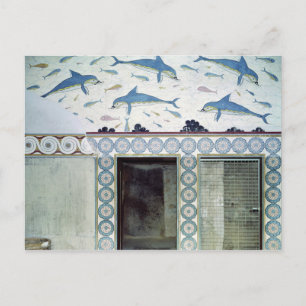 Carte Postale Fresques dauphins dans la salle de bain de la rein