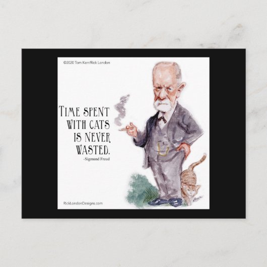 Carte Postale Freud & Citation À Propos Des Chats (Devant)