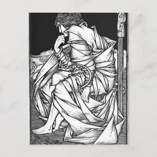 Carte Postale Frey assis sur le trône d'Odin (Devant)