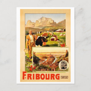 Carte Postale Fribourg, la Ville et ses environs, Suisse