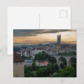 Carte postale Fribourg Suisse Sunset (Devant / Derrière)