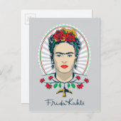 Carte Postale Frida Kahlo | Floral Vintage (Devant / Derrière)