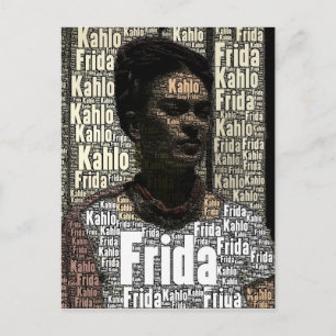 Carte Postale Frida Kahlo Lettering Portrait