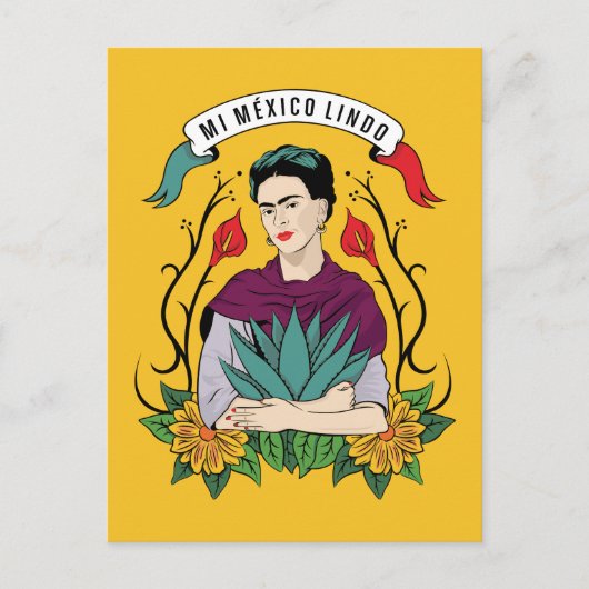 Carte Postale Frida Kahlo | Mi Mexico Lindo (Devant)
