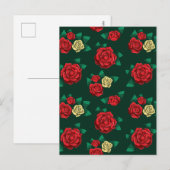 Carte Postale Frida Kahlo | Motif Rose rouge et or (Devant / Derrière)