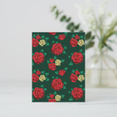 Carte Postale Frida Kahlo | Motif Rose rouge et or (Debout devant)