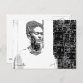 Carte Postale Frida Kahlo Portrait noir et blanc (Devant / Derrière)
