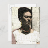 Carte Postale Frida Kahlo Portrait textile (Devant / Derrière)