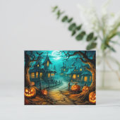 Carte Postale Fried Halloween Haunted House après minuit (Debout devant)