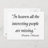 Carte Postale Friedrich Nietzsche Citations sur T-shirts ! (Devant / Derrière)