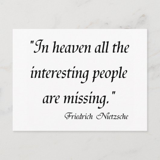 Carte Postale Friedrich Nietzsche Citations sur T-shirts ! (Devant)