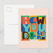 Carte Postale FRIENDS™ | Comment vas-tu - Graphisme vibrant (Devant / Derrière)