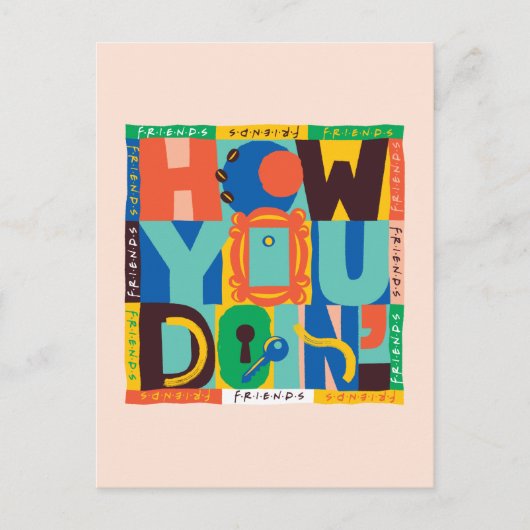 Carte Postale FRIENDS™ | Comment vas-tu - Graphisme vibrant (Devant)