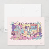 Carte Postale FRIENDS™ | Dessin animé de l'appartement (Devant / Derrière)