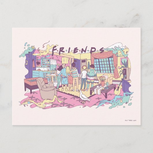Carte Postale FRIENDS™ | Dessin animé de l'appartement (Devant)