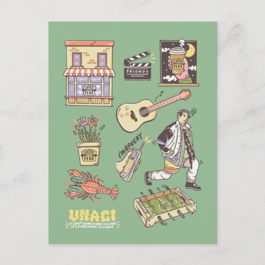 Carte Postale FRIENDS™ | Graphisme d'icônes de dessin animé (Devant)