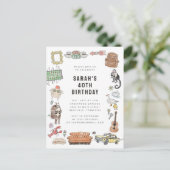 Carte Postale FRIENDS™ Icônes Aquarelle Anniversaire (Debout devant)