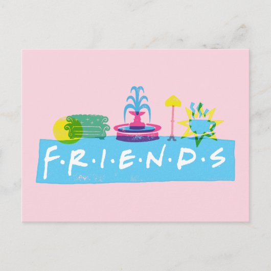 Carte Postale FRIENDS™ | Logo avec icônes (Devant)