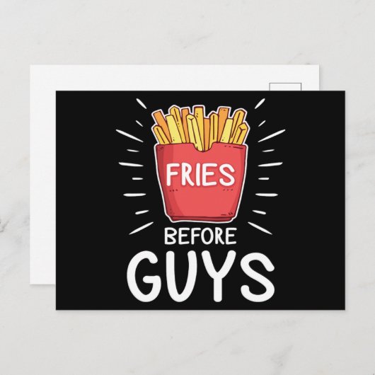 Carte Postale Fries Devant Les Gars Drôle Cadeau Alimentation Am (Devant / Derrière)