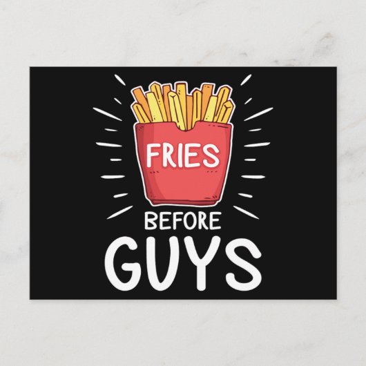 Carte Postale Fries Devant Les Gars Drôle Cadeau Alimentation Am (Devant)