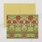 Carte Postale Frieze Bordure Art Nouveau Floral (Devant / Derrière)