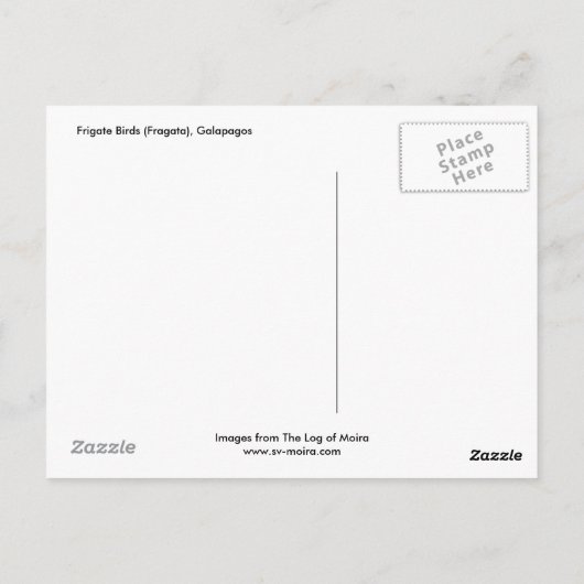 Carte Postale Frigate Birds (Fragata), îles Galapagos 6 (Dos)