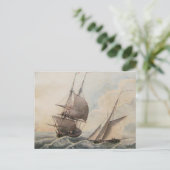 Carte Postale Frigate dans une houle 17ème siècle (Debout devant)