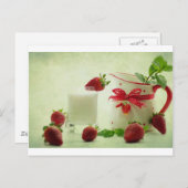 Carte Postale Frische Erdbeeren im Landhausstil (Devant / Derrière)