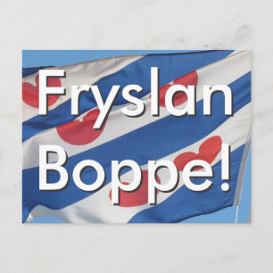 Carte Postale Frisian Flag & Texte Fryslan Boppe !