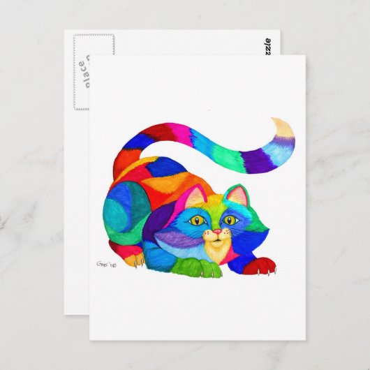 Carte Postale Frisky cat (Devant / Derrière)