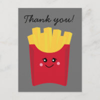 frite mignonne avec arrière - plan gris