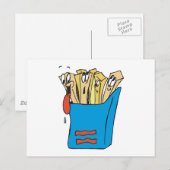Carte Postale frites de dessin animé ridicules (Devant / Derrière)
