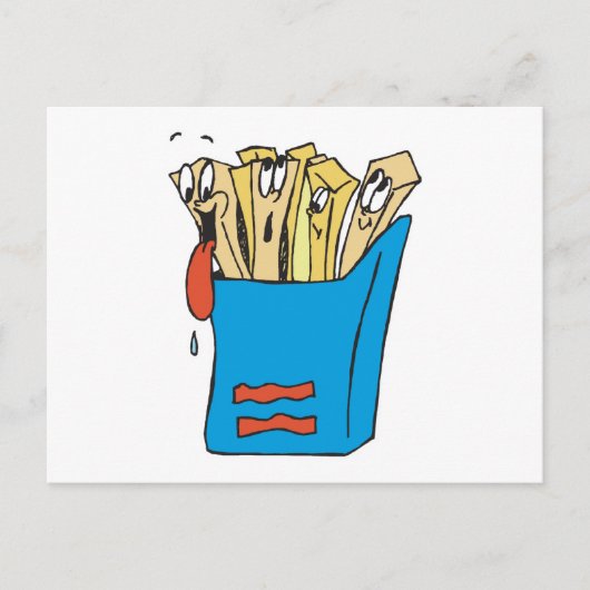 Carte Postale frites de dessin animé ridicules (Devant)
