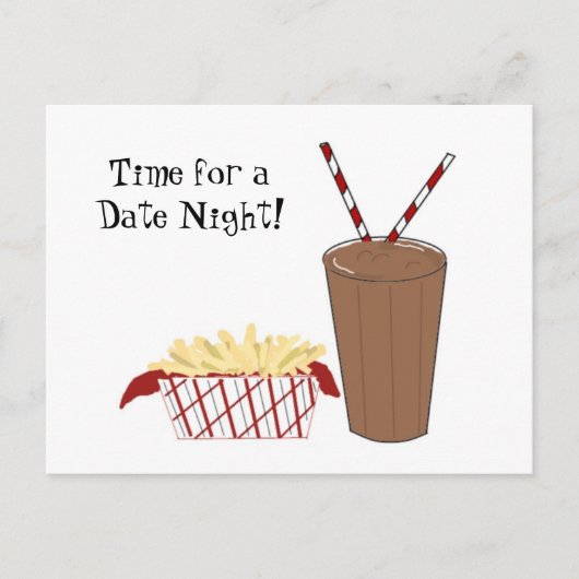 Carte Postale Frites et un milkshake (Devant)