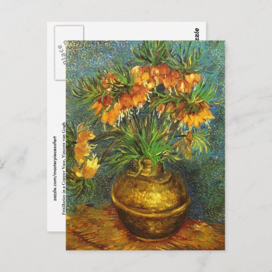 Carte Postale Fritillons dans un Vase Van Gogh Art (Devant / Derrière)