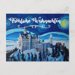 Carte Postale Froehliche Weihnachten Winter Märchenschloss