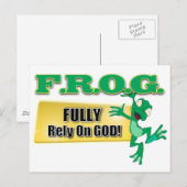 CARTE POSTALE FROG ACRONYME CHRÉTIEN PLEINEMENT COMPTER SUR DIEU (Devant / Derrière)