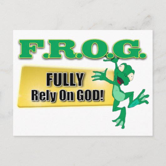 CARTE POSTALE FROG ACRONYME CHRÉTIEN PLEINEMENT COMPTER SUR DIEU (Devant)